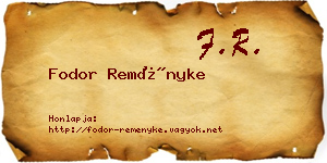Fodor Reményke névjegykártya